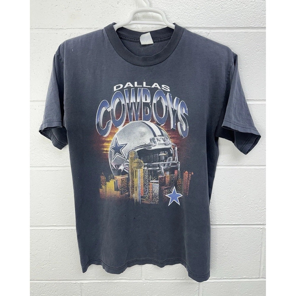 VTG 90s True Fan Sportswear Dallas Cowboys Shirt / Heavy Fade & Wear / Men's Med